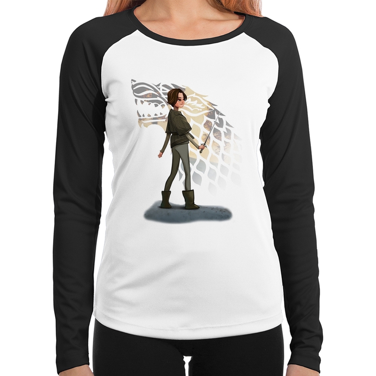 Baby Look Raglan Arya Stark Art Manga Longa