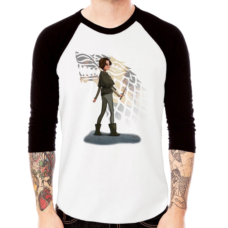 Camiseta Raglan Arya Stark Art Manga 3/4
