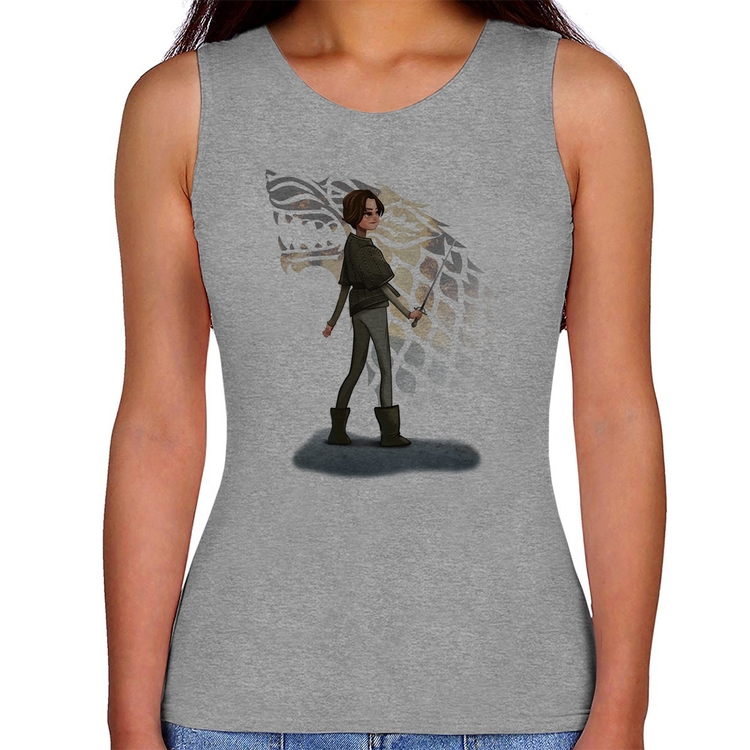 Regata Feminina Arya Stark Art - Cinza