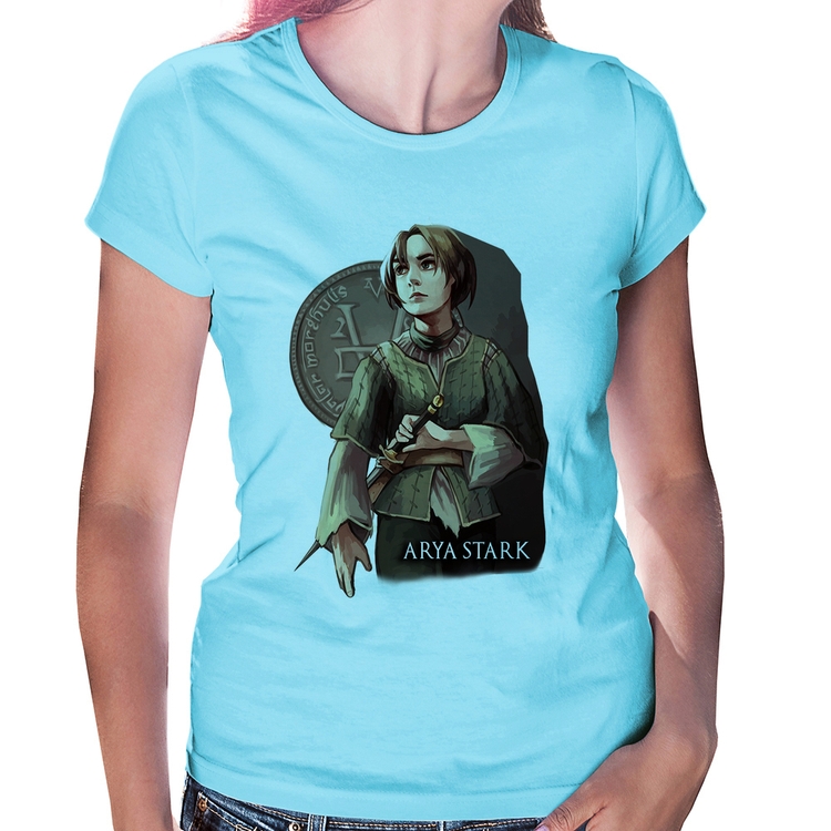 Baby Look Arya Stark Valar Morghulis - Azul Bebê
