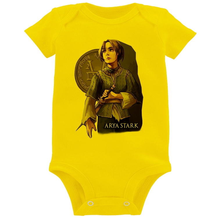 Body Bebê Arya Stark Valar Morghulis - Amarelo