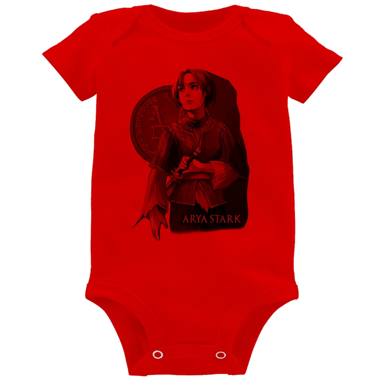 Body Bebê Arya Stark Valar Morghulis - Vermelho