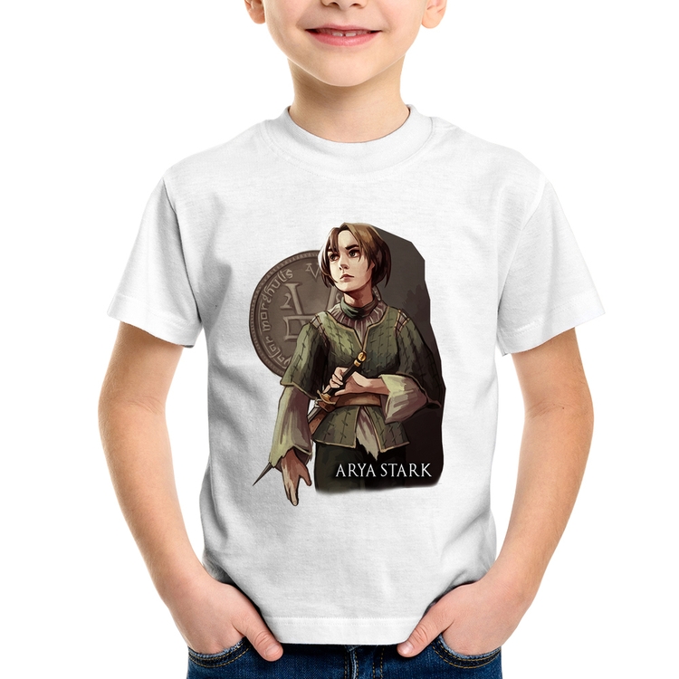 Camiseta Infantil Arya Stark Valar Morghulis