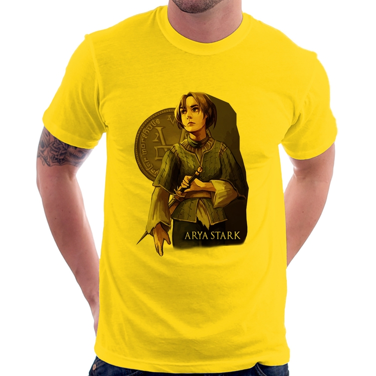Camiseta Arya Stark Valar Morghulis - Amarela