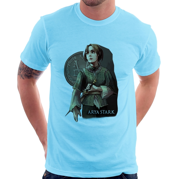 Camiseta Arya Stark Valar Morghulis - Azul Bebê
