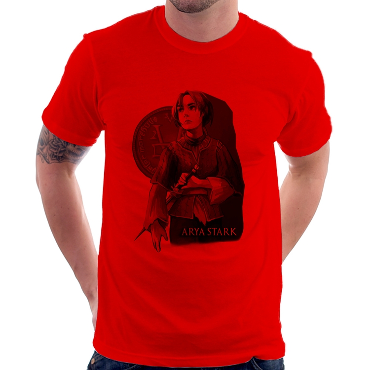Camiseta Arya Stark Valar Morghulis - Vermelha