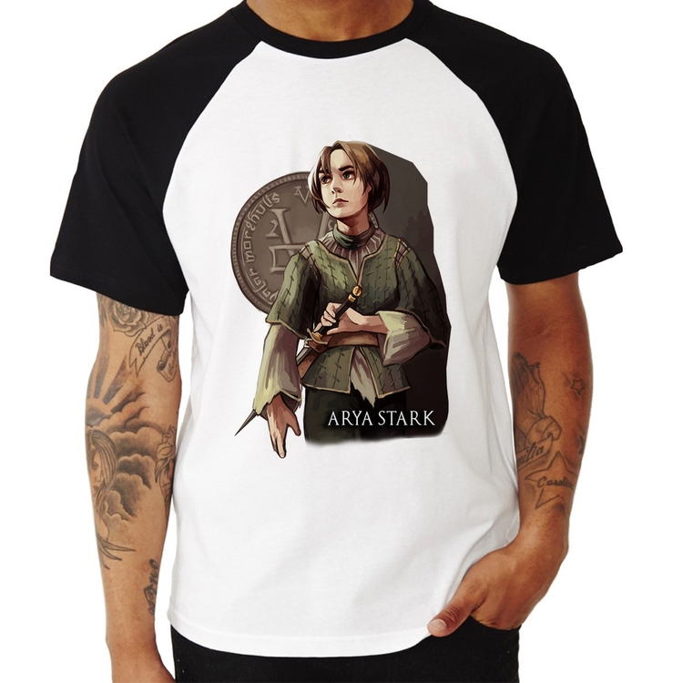 Camiseta Raglan Arya Stark Valar Morghulis