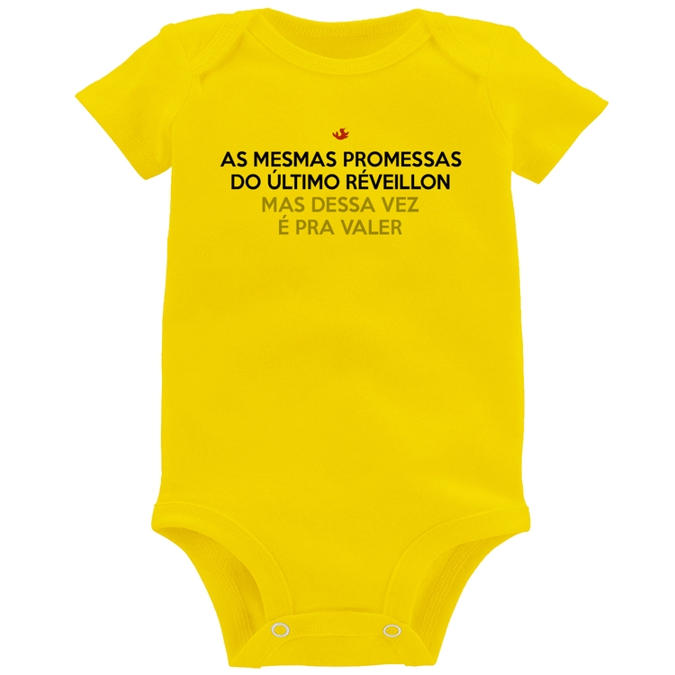 Body Bebê As mesmas promessas do último réveillon - Amarelo