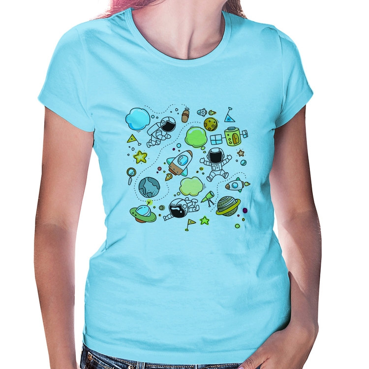 Baby Look Astronauta - Azul Bebê