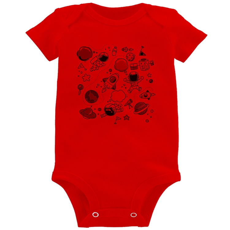 Body Bebê Astronauta - Vermelho