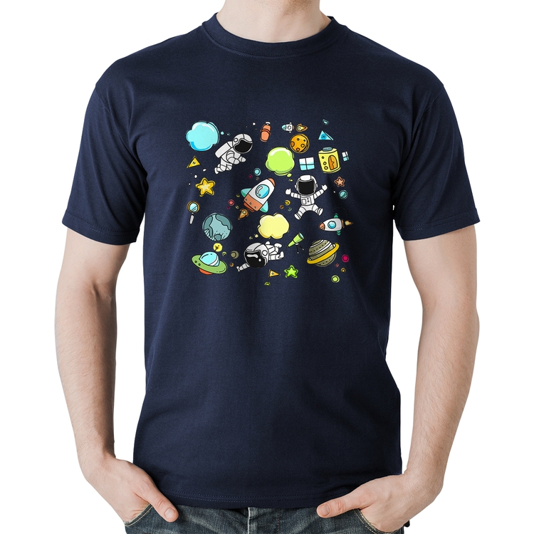 Camiseta Algodão Astronauta - Marinho