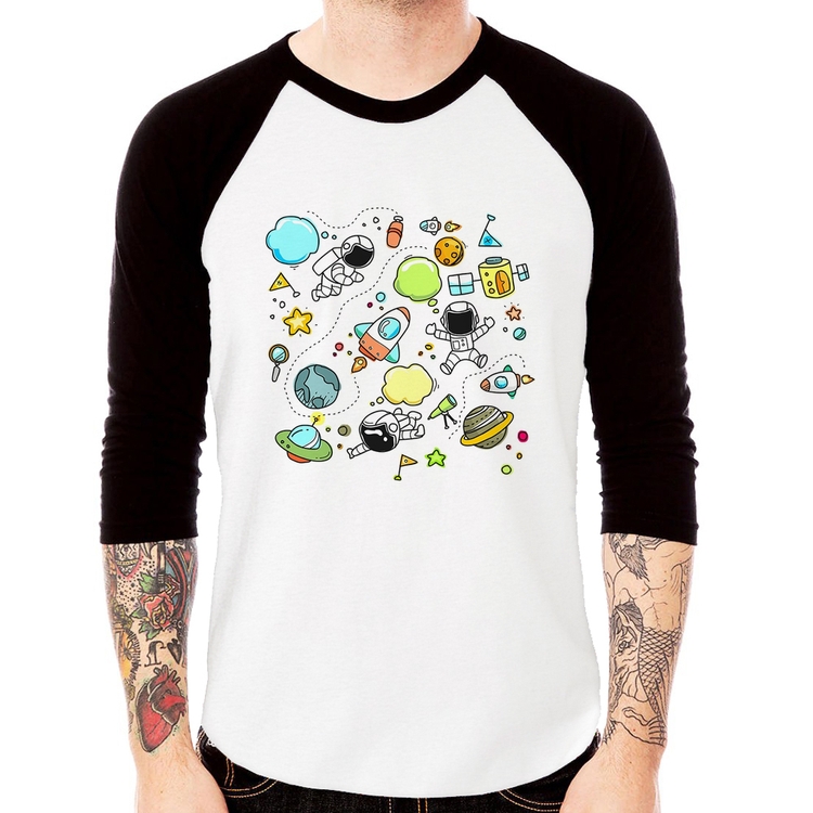Camiseta Raglan Astronauta Manga 3/4
