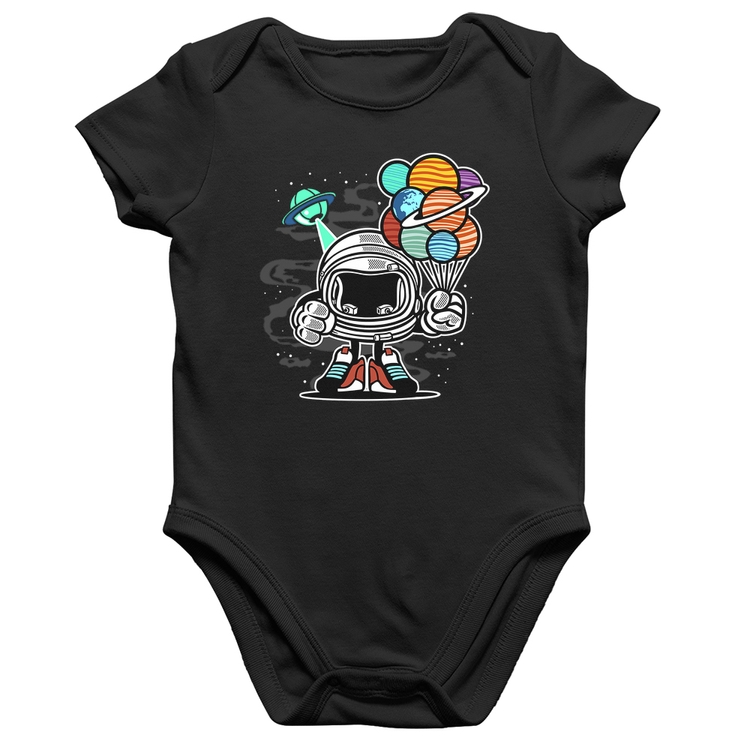 Body Bebê Algodão Astronauta Chibi