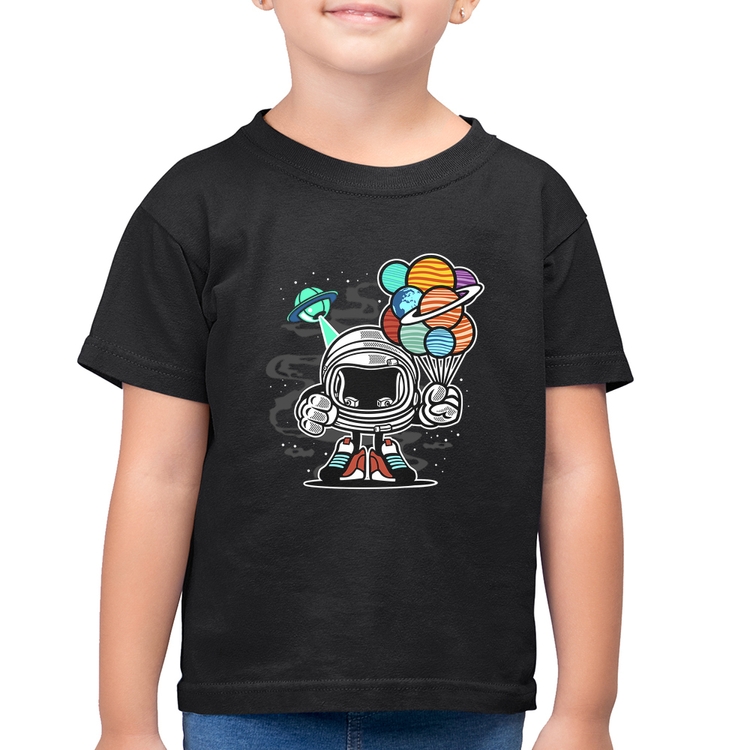 Camiseta Algodão Infantil Astronauta Chibi
