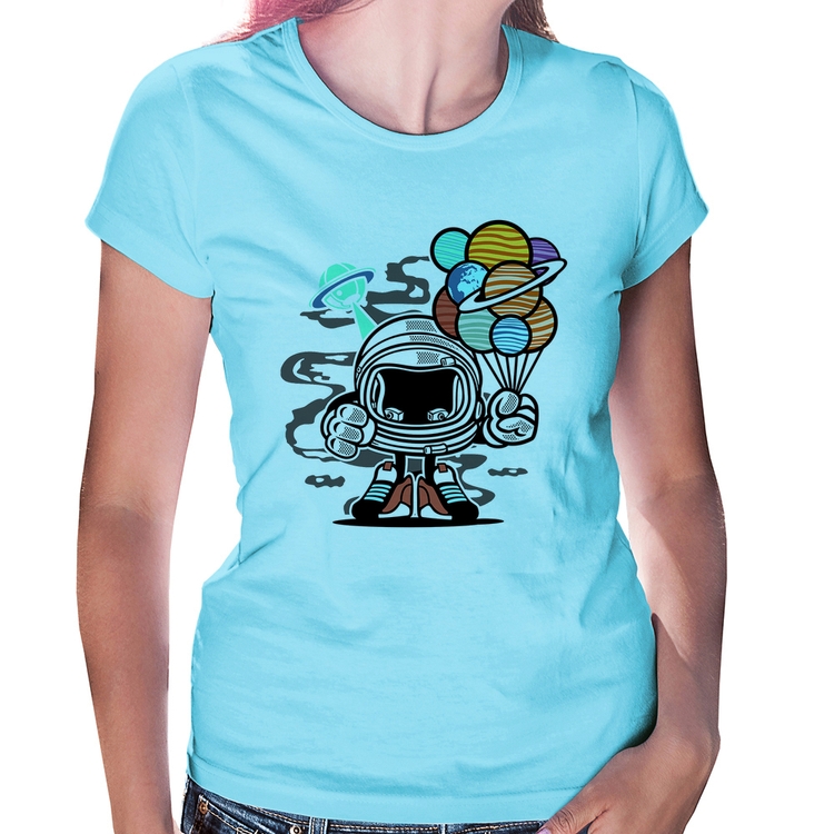 Baby Look Astronauta Chibi - Azul Bebê