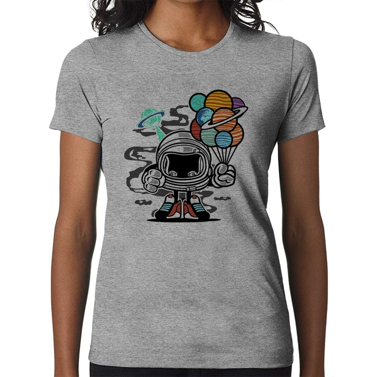 Baby Look Astronauta Chibi - Cinza