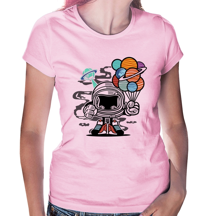 Baby Look Astronauta Chibi - Rosa Bebê