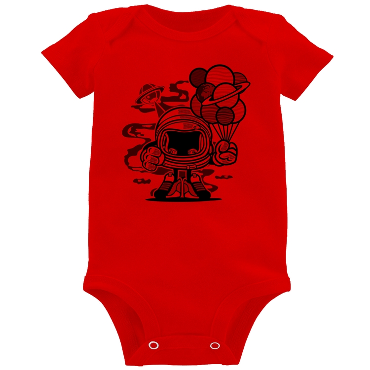 Body Bebê Astronauta Chibi - Vermelho