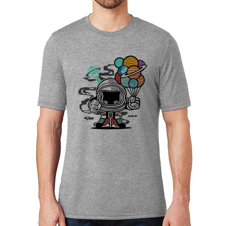 Camiseta Astronauta Chibi - Cinza