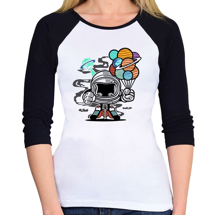 Baby Look Raglan Astronauta Chibi Manga 3/4