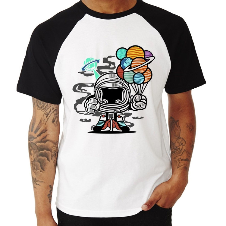 Camiseta Raglan Astronauta Chibi