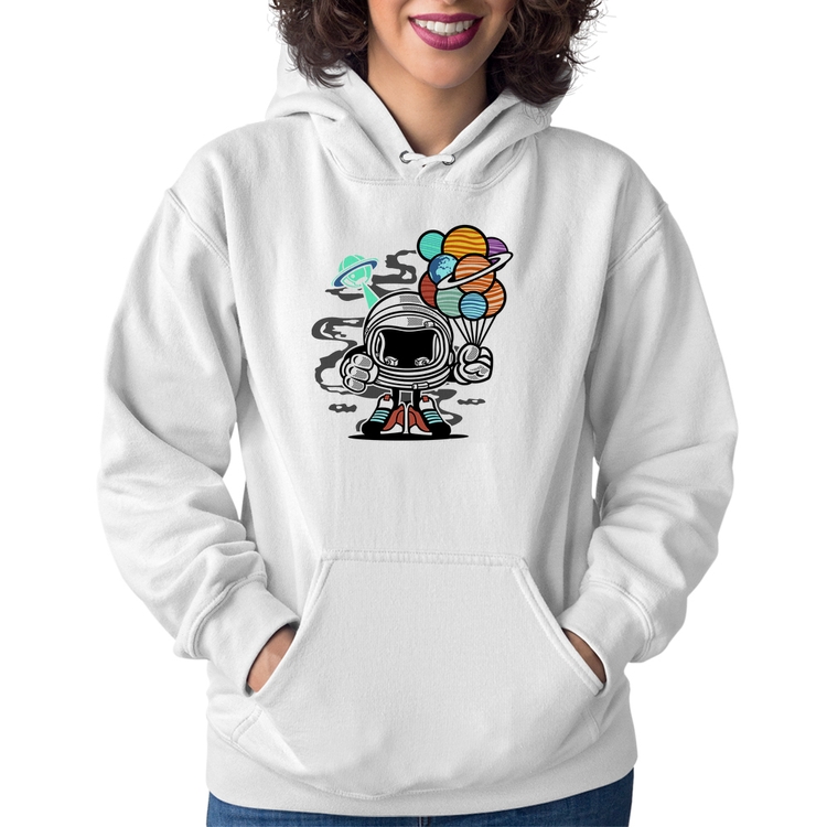 Moletom Feminino Astronauta Chibi - Branco