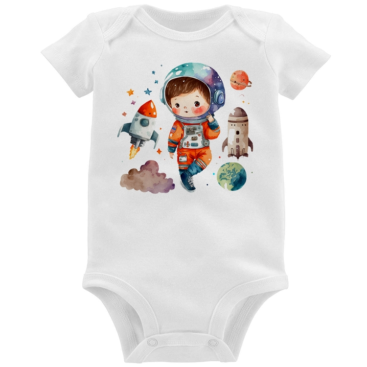 Body Bebê Astronauta Criança e Foguetes