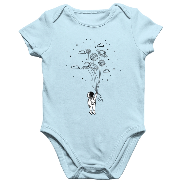 Body Bebê Algodão Astronauta Sonhador - Azul Bebê