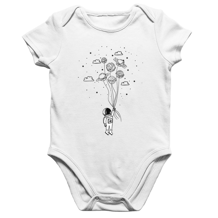 Body Bebê Algodão Astronauta Sonhador - Branco