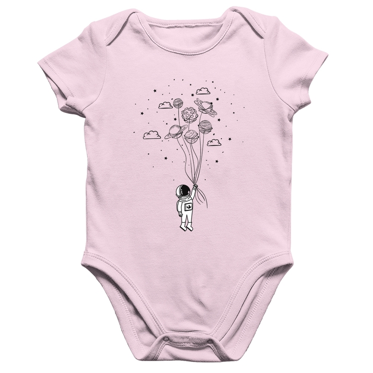 Body Bebê Algodão Astronauta Sonhador - Rosa Bebê