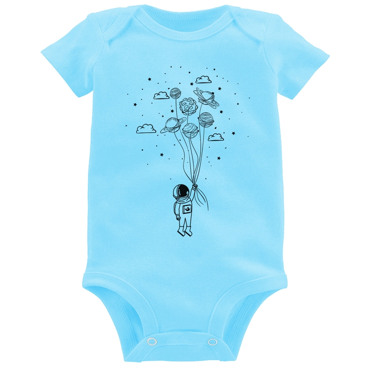 Body Bebê Astronauta Sonhador - Azul Bebê