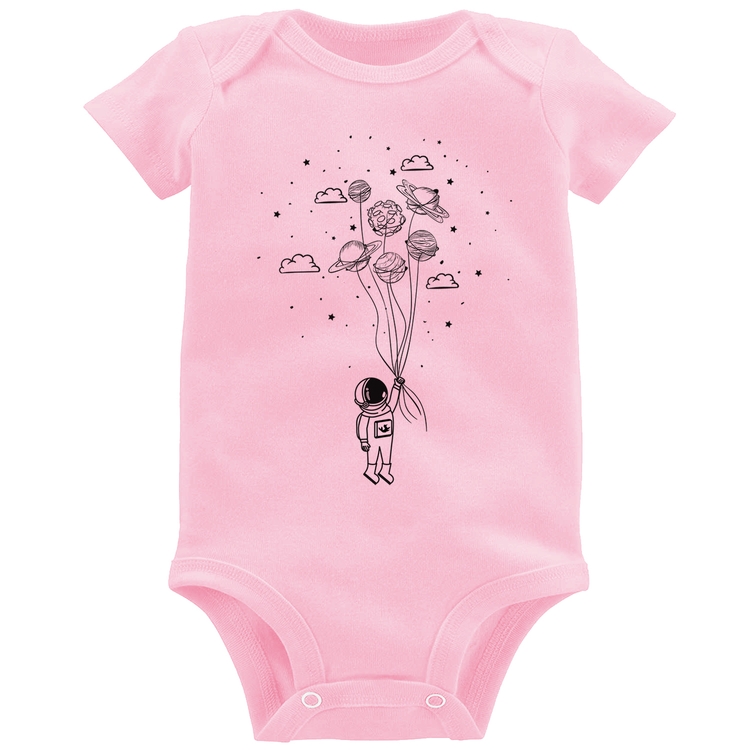 Body Bebê Astronauta Sonhador - Rosa Bebê
