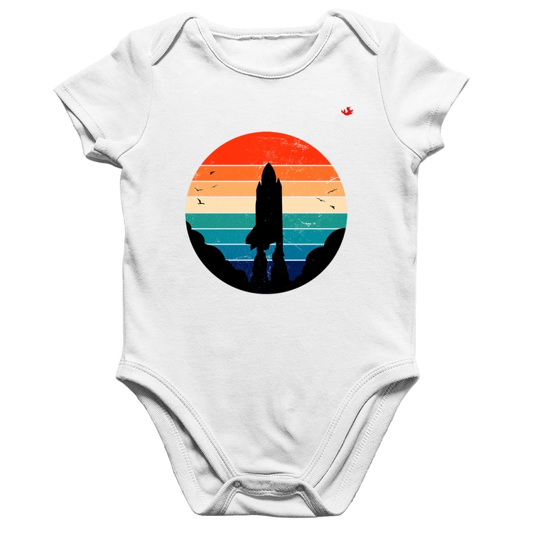 Body Bebê Algodão Astronomia Vintage Sunset - Branco