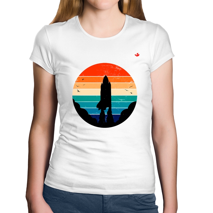 Baby Look Algodão Astronomia Vintage Sunset - Branca