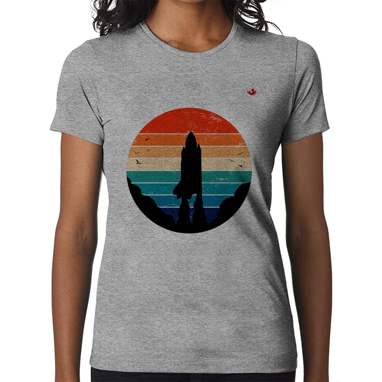 Baby Look Astronomia Vintage Sunset - Cinza