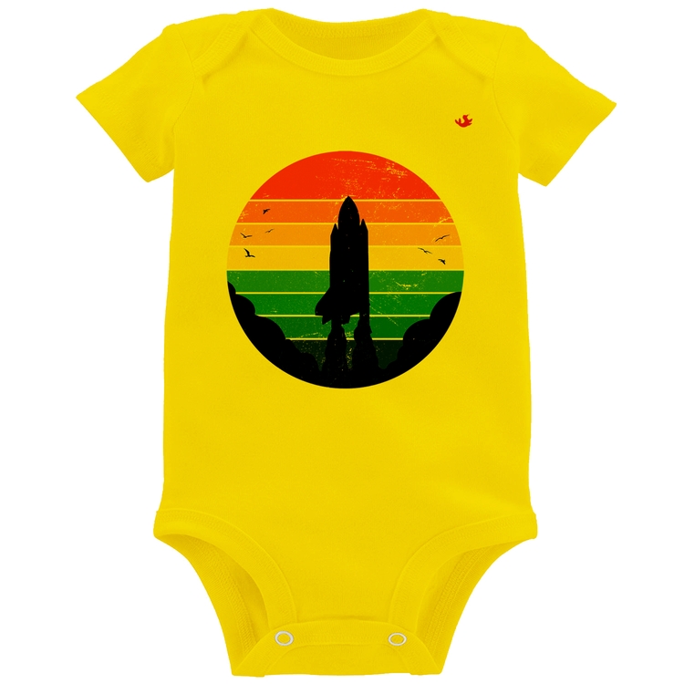 Body Bebê Astronomia Vintage Sunset - Amarelo