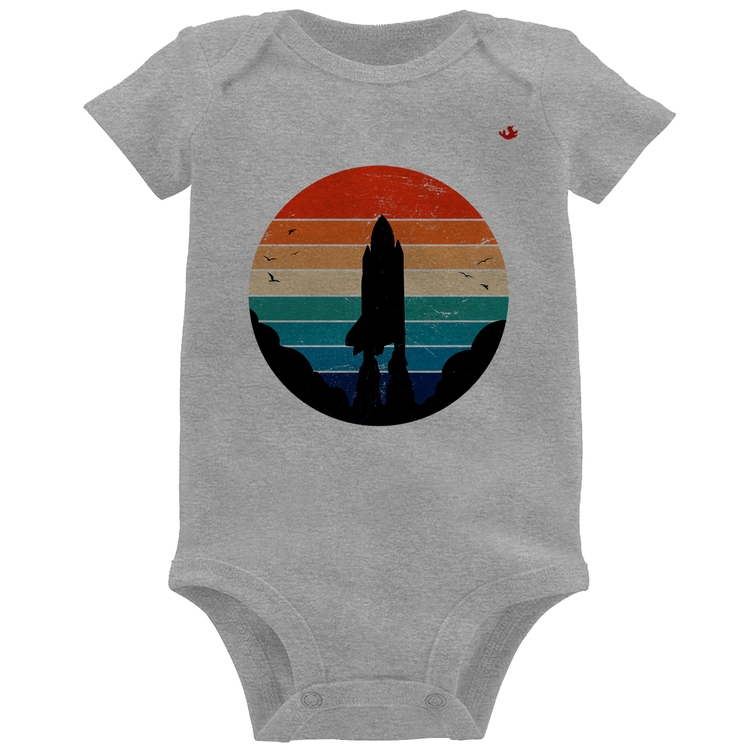 Body Bebê Astronomia Vintage Sunset - Cinza