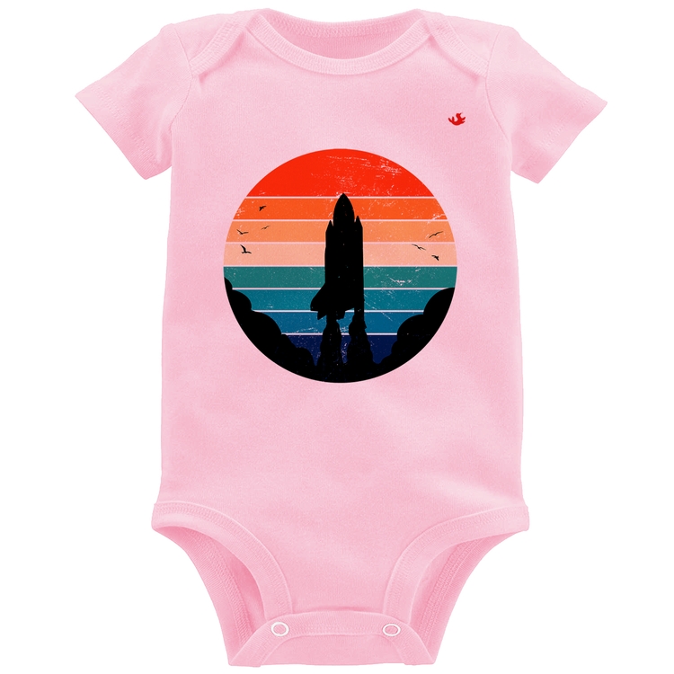 Body Bebê Astronomia Vintage Sunset - Rosa Bebê