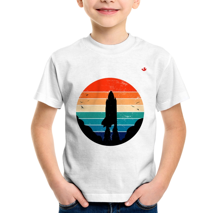 Camiseta Infantil Astronomia Vintage Sunset