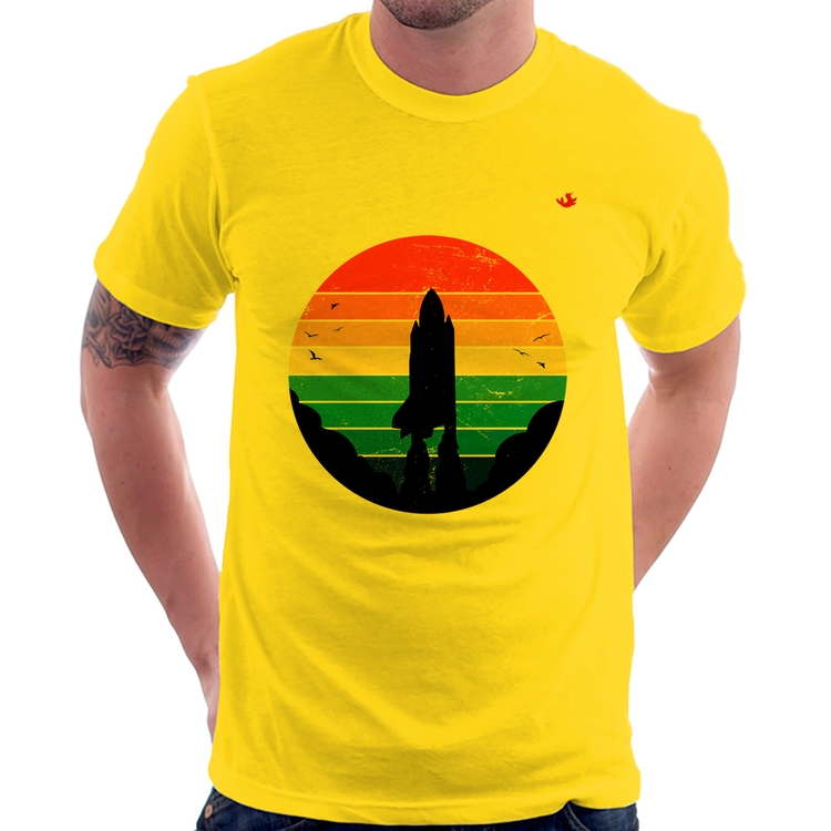 Camiseta Astronomia Vintage Sunset - Amarela