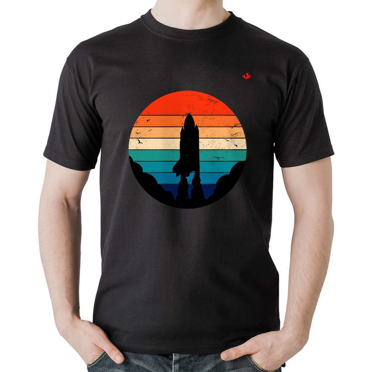 Camiseta Algodão Astronomia Vintage Sunset