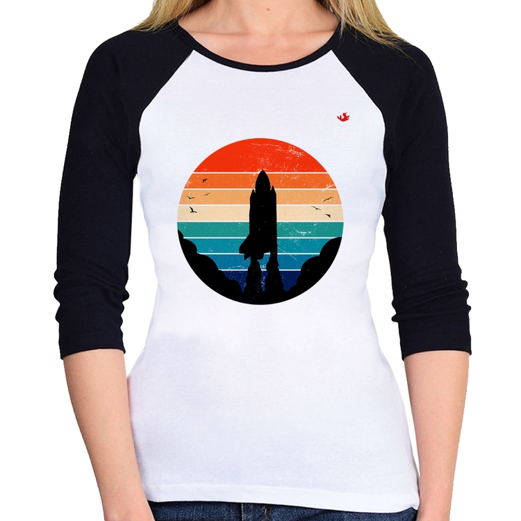 Baby Look Raglan Astronomia Vintage Sunset Manga 3/4