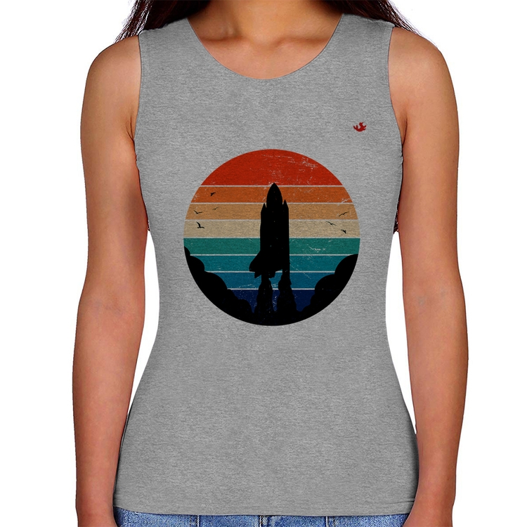 Regata Feminina Astronomia Vintage Sunset - Cinza