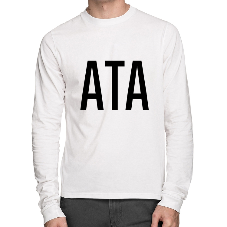 Camiseta Algodão ATA Manga Longa - Branca