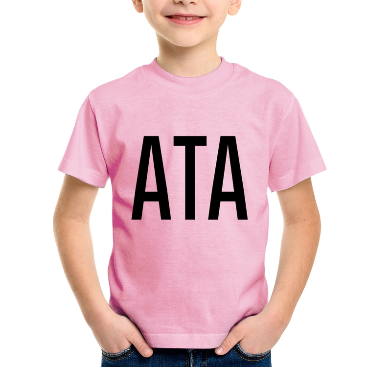 Camiseta Infantil ATA - Rosa Bebê