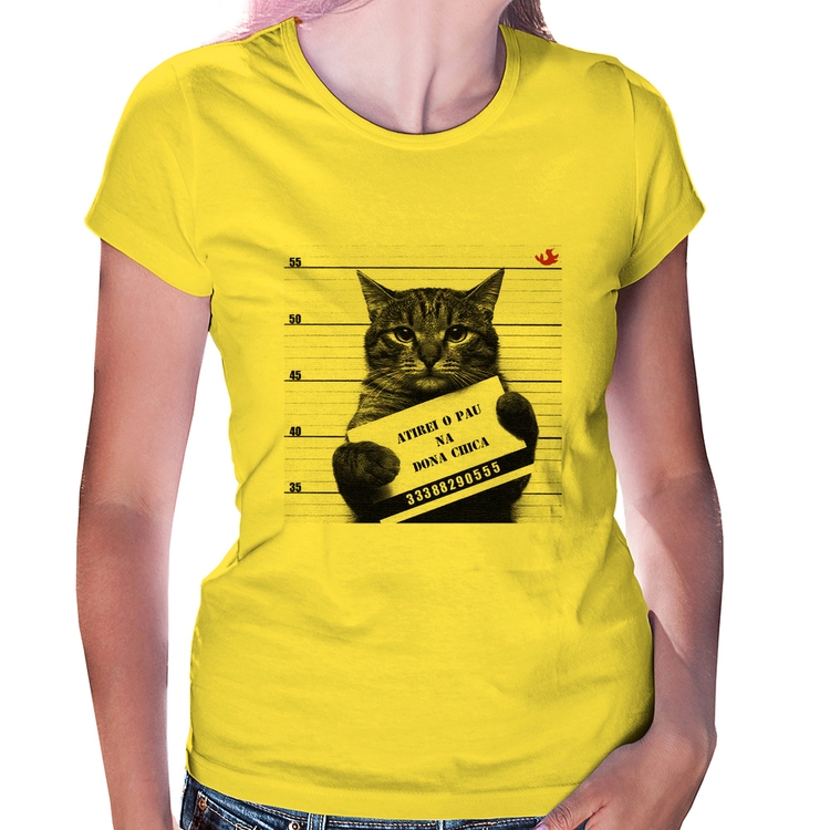 Baby Look Atirei o pau na Dona Chica - Amarela