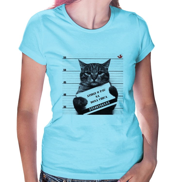 Baby Look Atirei o pau na Dona Chica - Azul Bebê