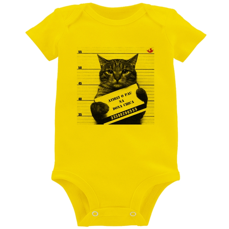 Body Bebê Atirei o pau na Dona Chica - Amarelo