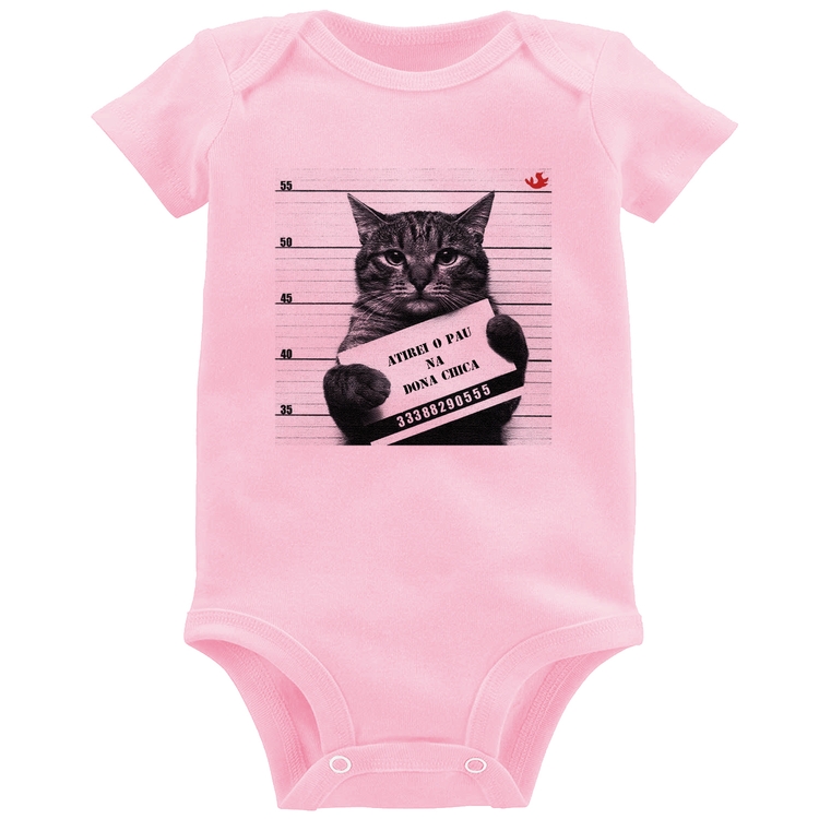 Body Bebê Atirei o pau na Dona Chica - Rosa Bebê