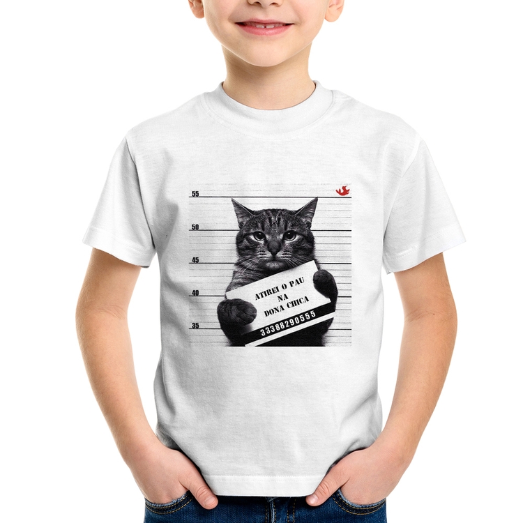 Camiseta Infantil Atirei o pau na Dona Chica